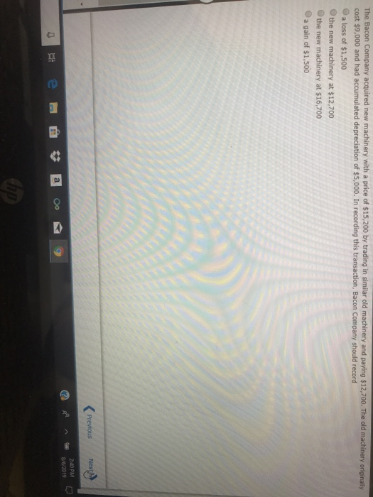 Solved 4¢ The Bacon Company acquired new machinery with a