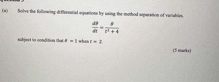 Solved Solve the following differential equations by using | Chegg.com