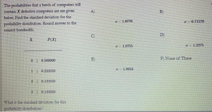 Solved Consider the Probability Distribution given below for | Chegg.com