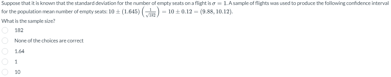 Solved Suppose that it is known that the standard deviation | Chegg.com