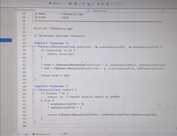 Solved id Name : fibonacci.cpp ; Code : 2310 \#include | Chegg.com