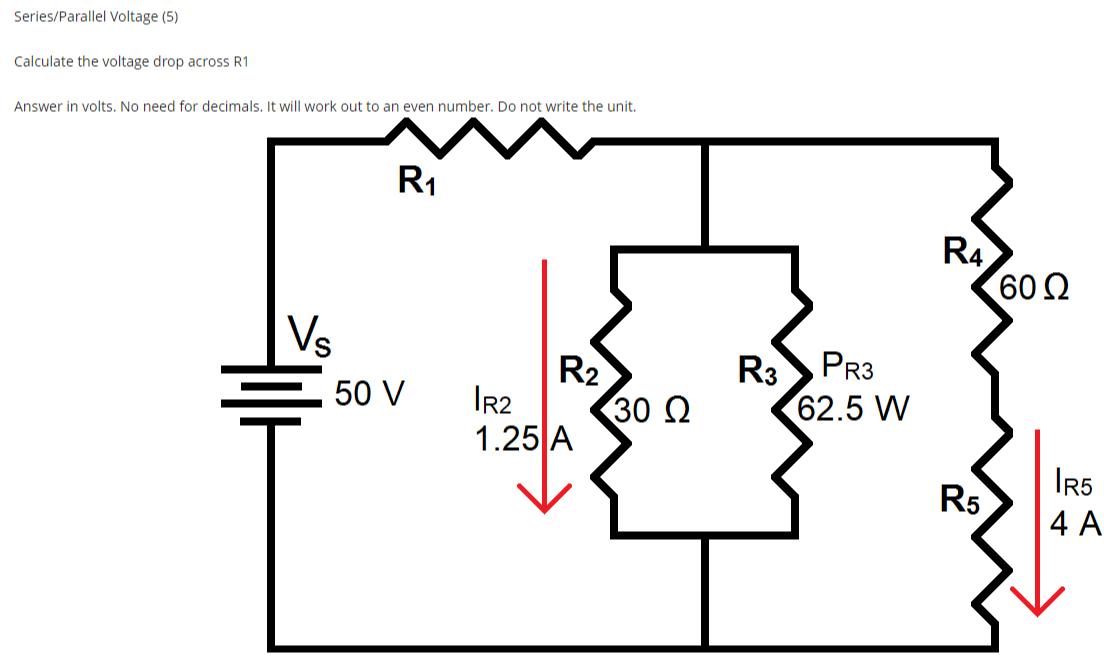 Solved Series/Parallel Voltage (5)Calculate the voltage drop