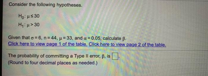 Consider The Following Hypotheses Horus 30 H M 30 Chegg Com