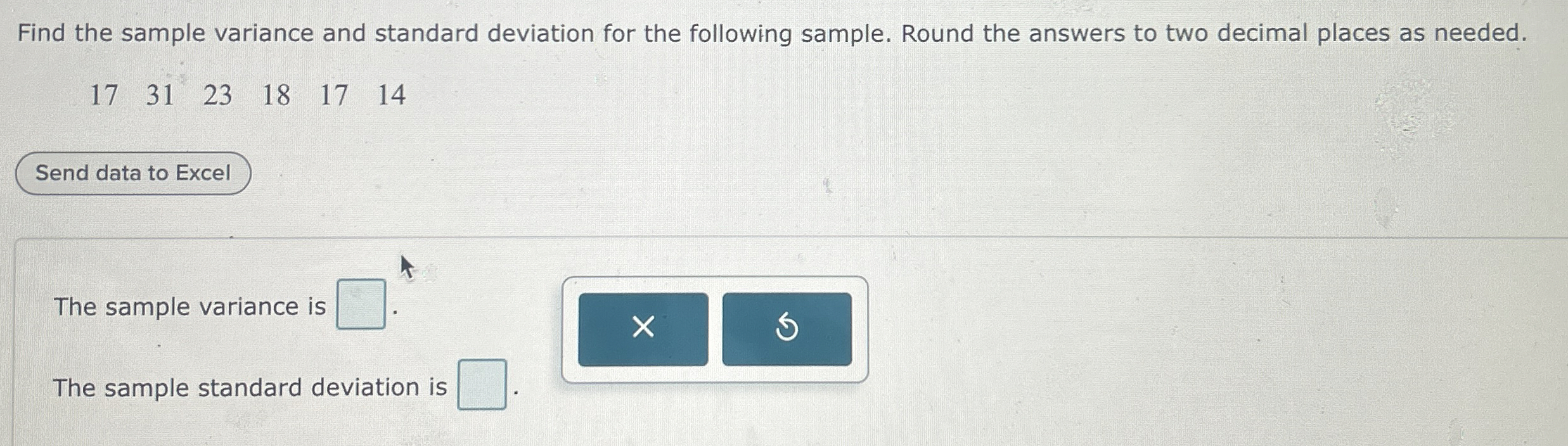 Find the sample variance and standard deviation for | Chegg.com