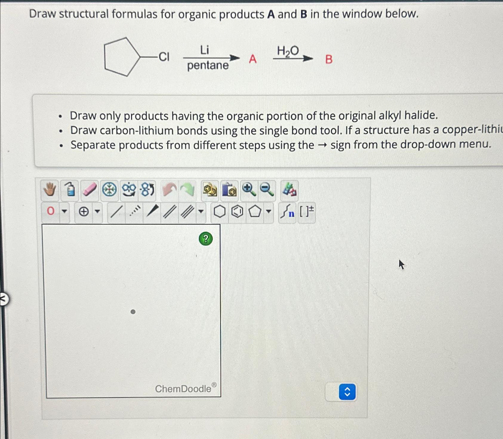 Solved Draw Structural Formulas For Organic Products A And B | Chegg.com