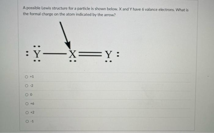Solved A possible Lewis structure for a particle is shown | Chegg.com