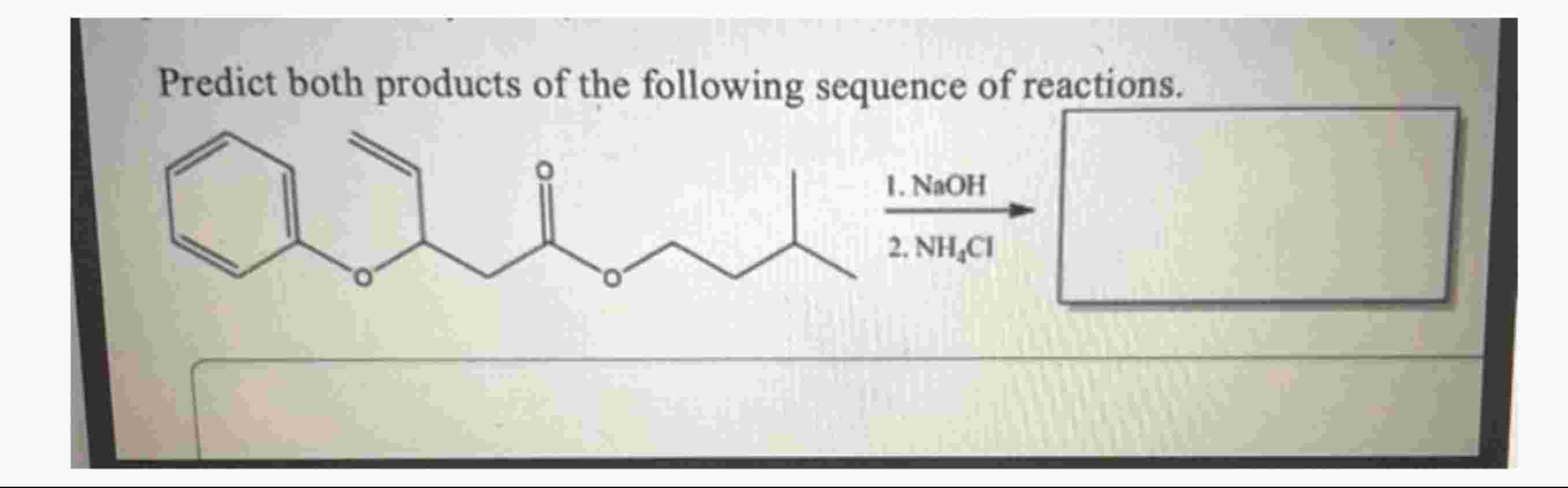 Solved Predict both products of the following sequence of | Chegg.com