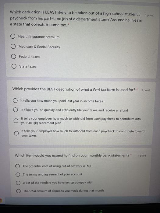 Solved Which of these would represent a withdrawal you could