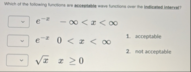 Solved Which of the following functions are acceptable wave | Chegg.com