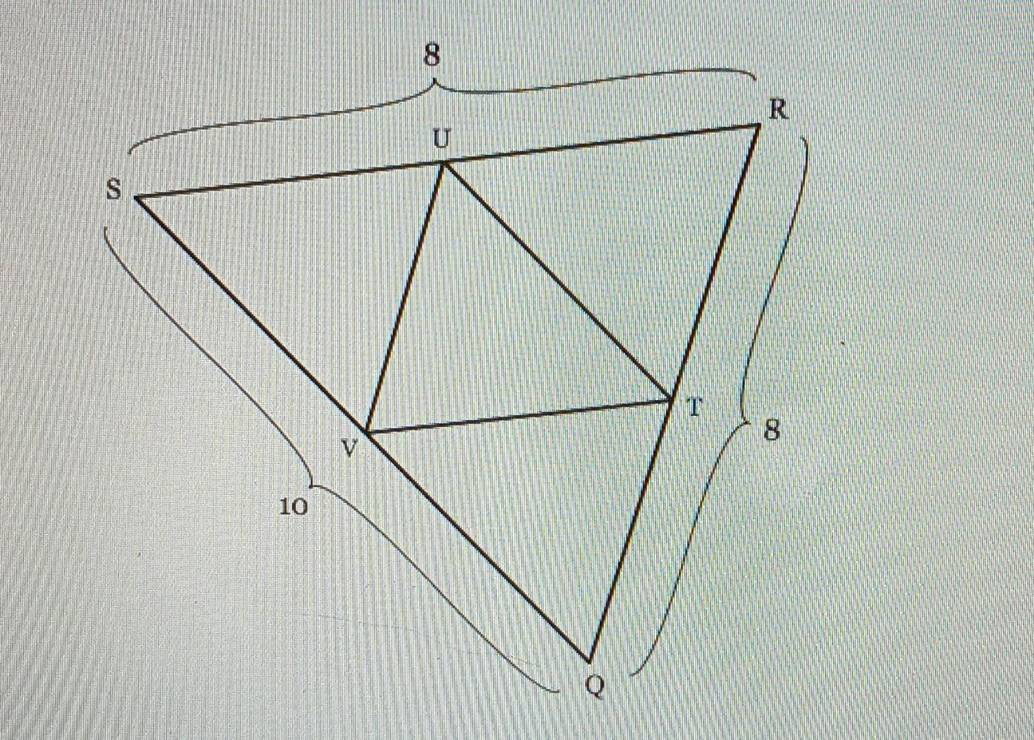 Solved Triangle Tuv Is Formed By Connecting The Midpoints Of 7185
