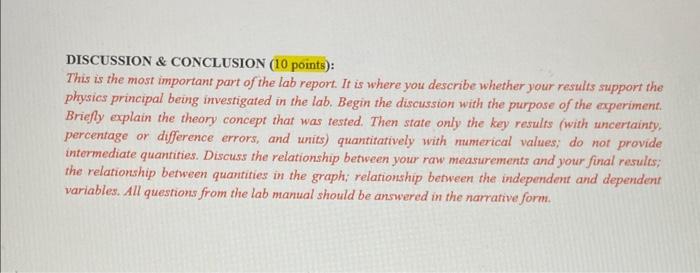 Solved DISCUSSION \& CONCLUSION (10 points): This is the | Chegg.com