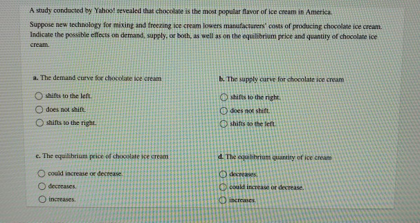 Solved A Study Conducted By Yahoo Revealed That Chocolate Chegg