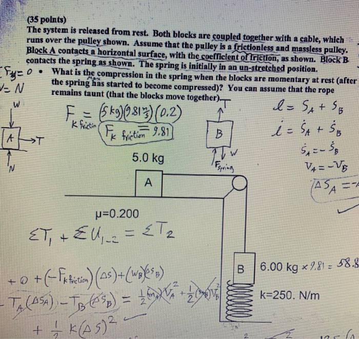 Solved (35 Points) The System Is Released From Rest. Both | Chegg.com