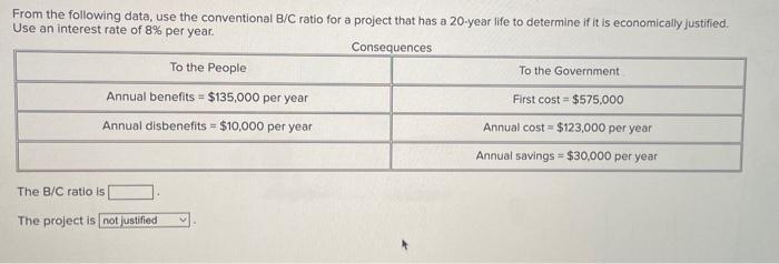 Solved From The Following Data, Use The Conventional B/C | Chegg.com