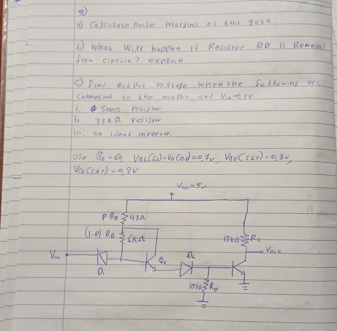 Solved b) What Will happen if Resistor RD is Removel from | Chegg.com