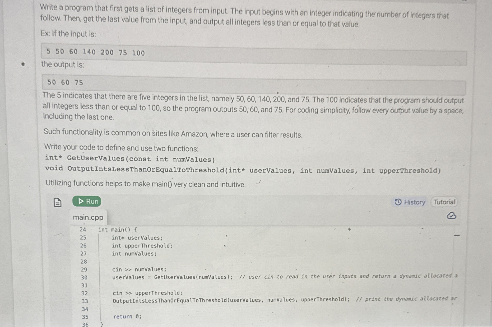Solved Write a program that first gets a list of integers | Chegg.com