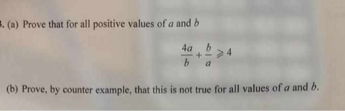 Solved 5. (a) Prove That For All Positive Values Of A And B | Chegg.com