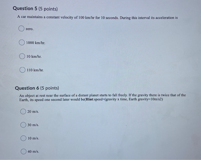 Solved Question 5 5 Points A Car Maintains A Constant V Chegg Com