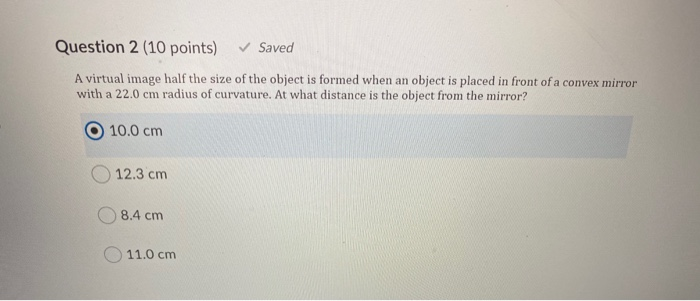 Solved Question 2 10 Points Saved A Virtual Image Hal Chegg Com