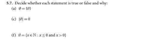 Solved 5.7. Decide whether each statement is true or false | Chegg.com