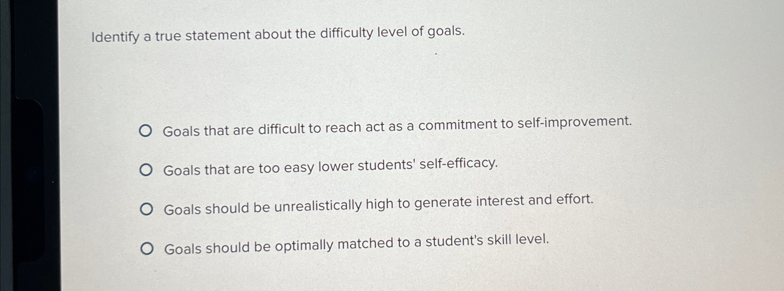 Solved Identify a true statement about the difficulty level | Chegg.com