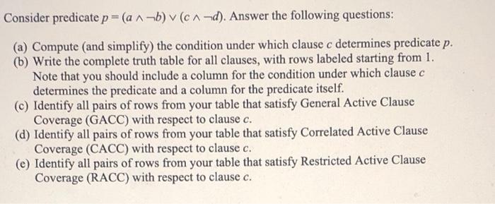 Solved Consider predicate p a b Cd . Answer the Chegg