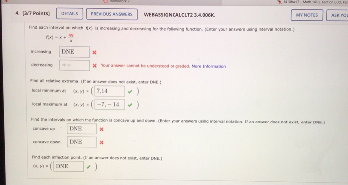 Solved Homework 1410hk? - Math 1410, section 003, Fall | Chegg.com