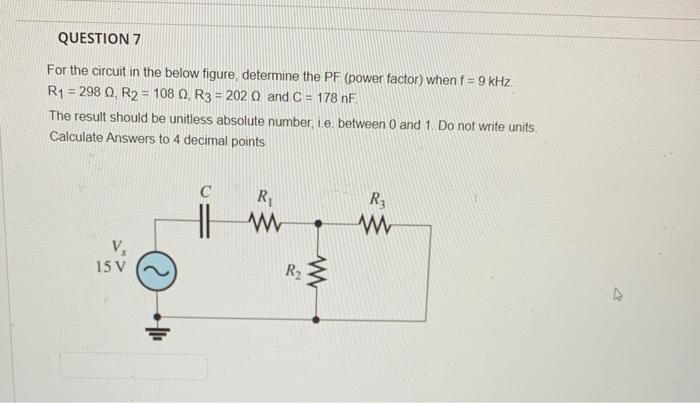 Solved For the circuit in the below figure, determine the PF | Chegg.com