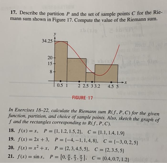 Solved 17 Describe The Partition P And The Set Of Sample 4650