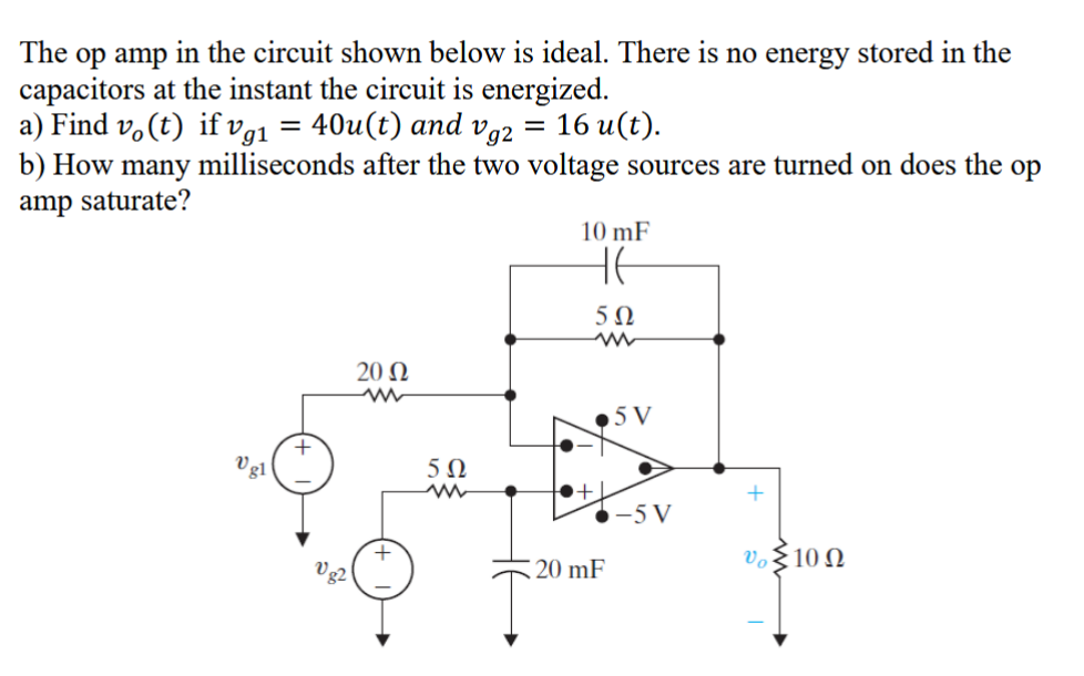 Solved The op amp in the circuit shown below is ideal. There | Chegg.com