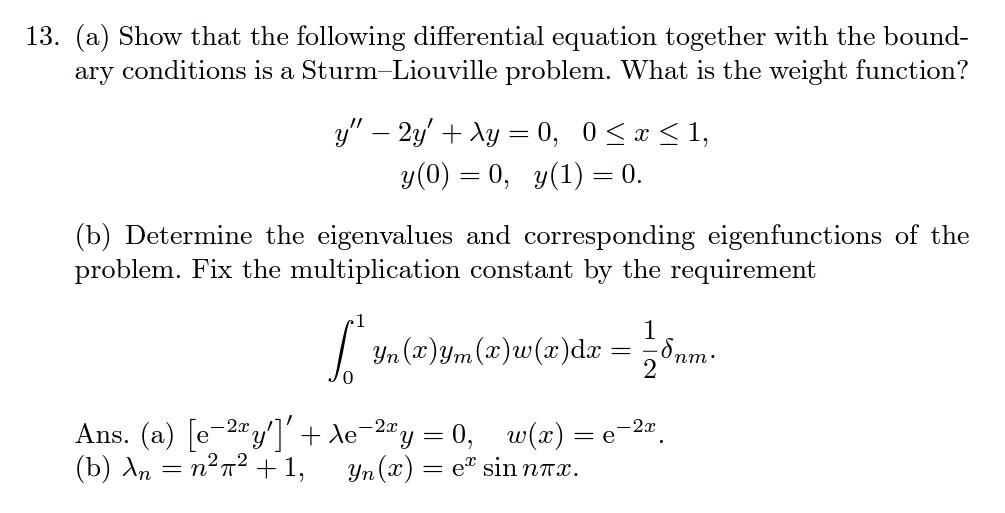 Solved A Show That The Following Differential Equation