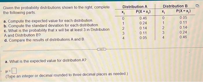 Solved Given The Probability Distributions Shown To The | Chegg.com