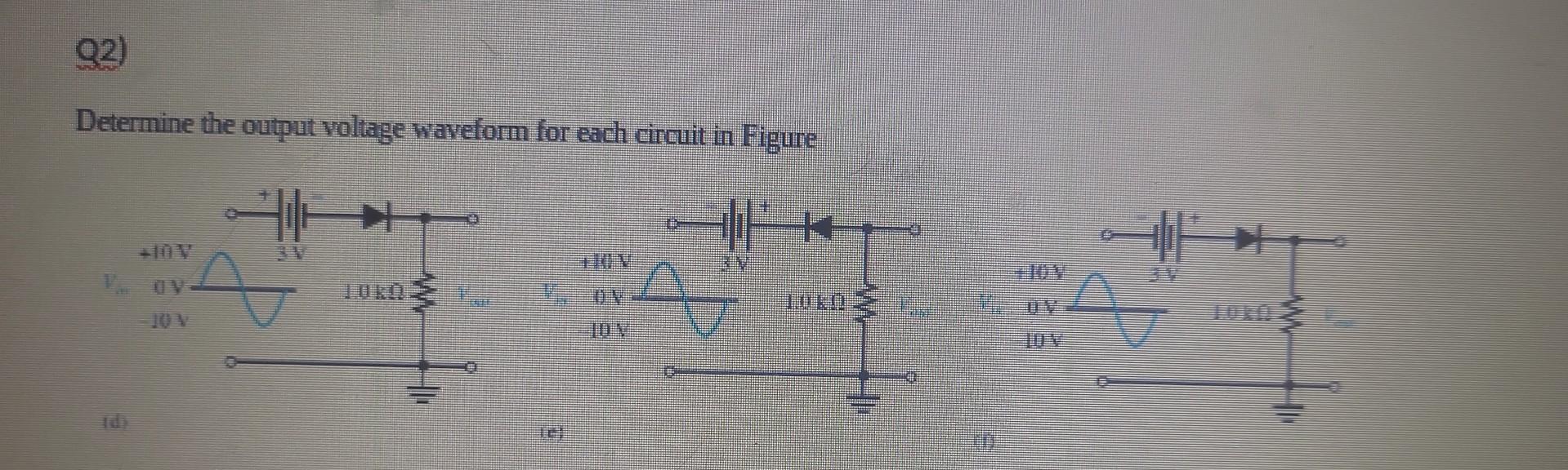 Solved Determine the output voltage waveform for each | Chegg.com