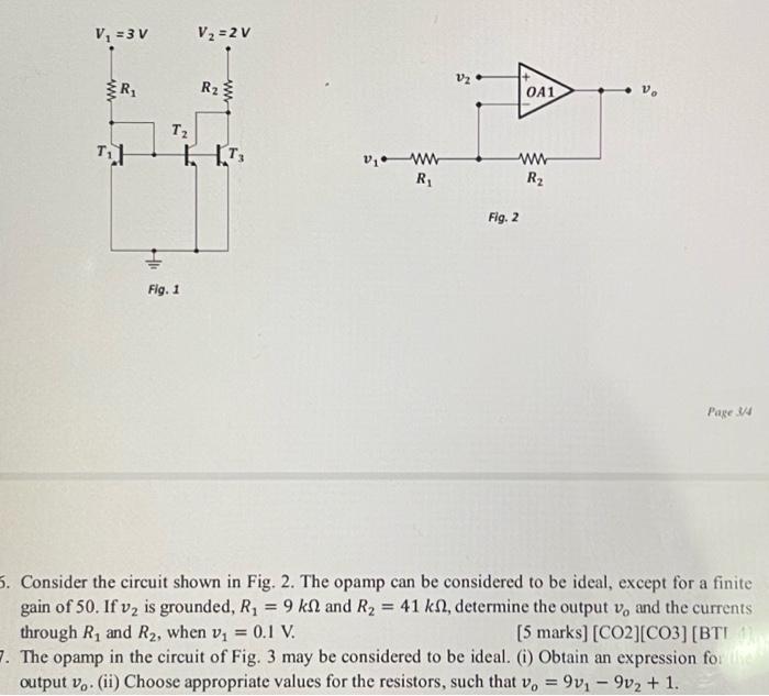 Solved Consider the circuit shown in Fig. 2. The opamp can | Chegg.com