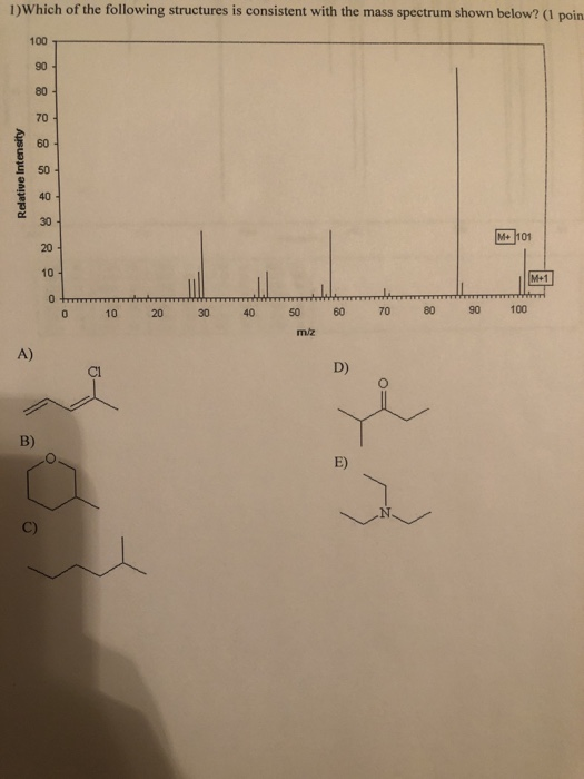 Solved 1) Which of the following structures is consistent | Chegg.com