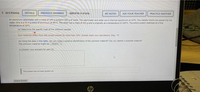 Solved 2. 0/3 Points DETAILS PREVIOUS ANSWERS SERCP10 | Chegg.com