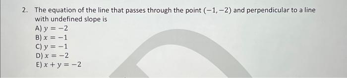 find the equation of line which passes through the point 1 2