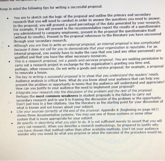 Assignment Proposal The Assignment/Reference Chapter | Chegg.com