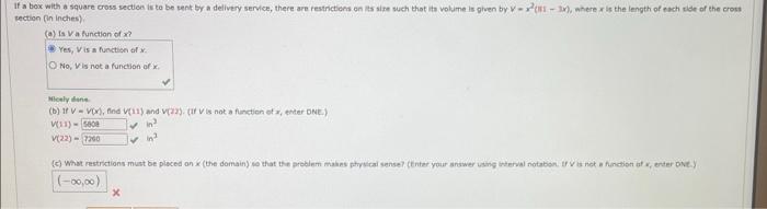 Solved ction (in inches)? (a) is Va function of r ? Yes, Y | Chegg.com