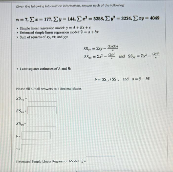 Solved Given The Following Information Information, Answer | Chegg.com