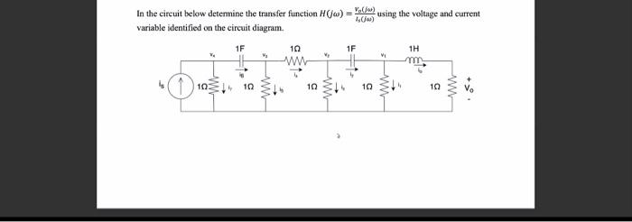 Solved In the circuit below determine the transfer function | Chegg.com