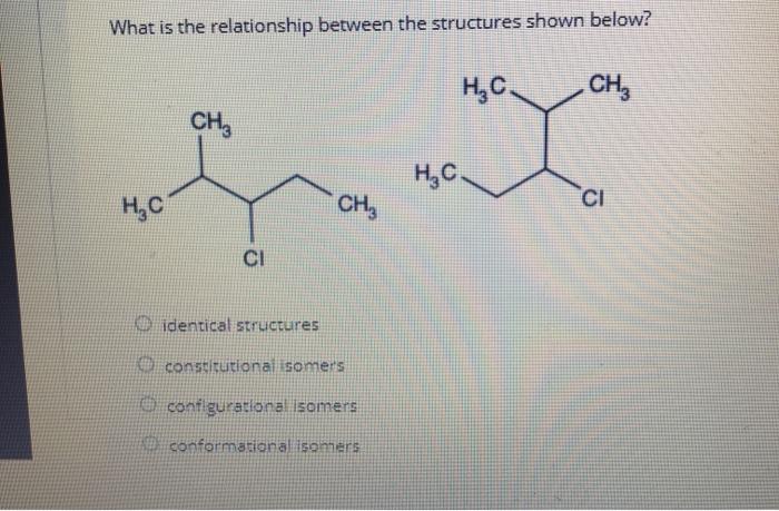 Solved What is the relationship between the structures shown | Chegg.com