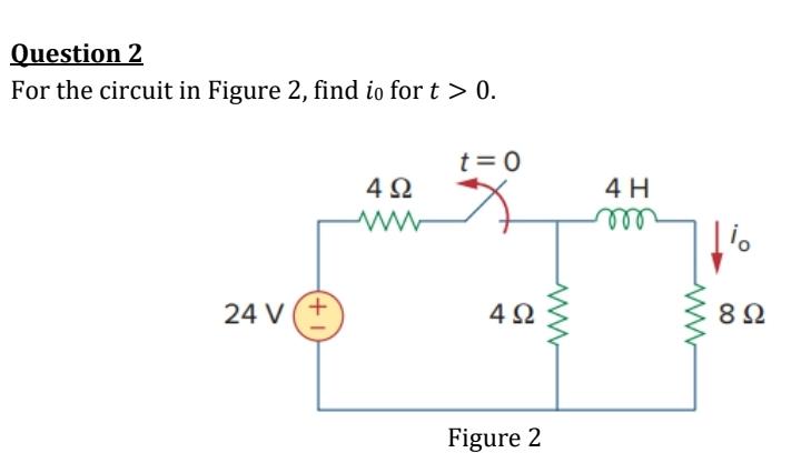 Solved Question 2for The Circuit In Figure 2 ﻿find I0 ﻿for