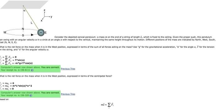 Solved Consider the depicted conical pendulum: a mass on the | Chegg.com