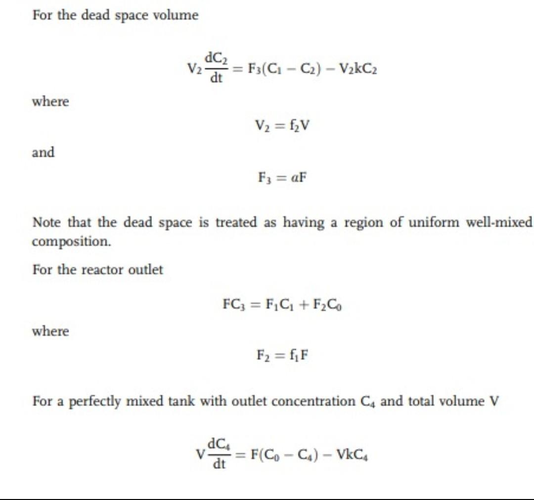 Solved System In This Model Of Non-ideal Reactor Mixing, A | Chegg.com