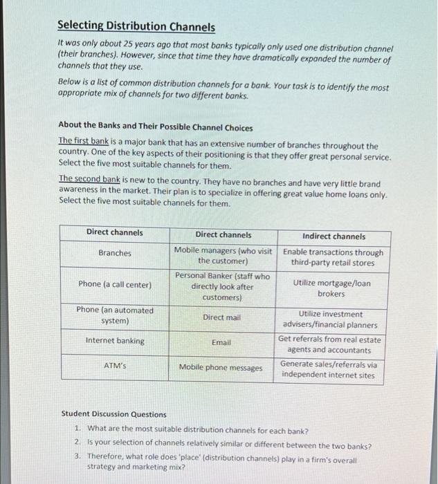 write a short essay in selecting channels of distribution