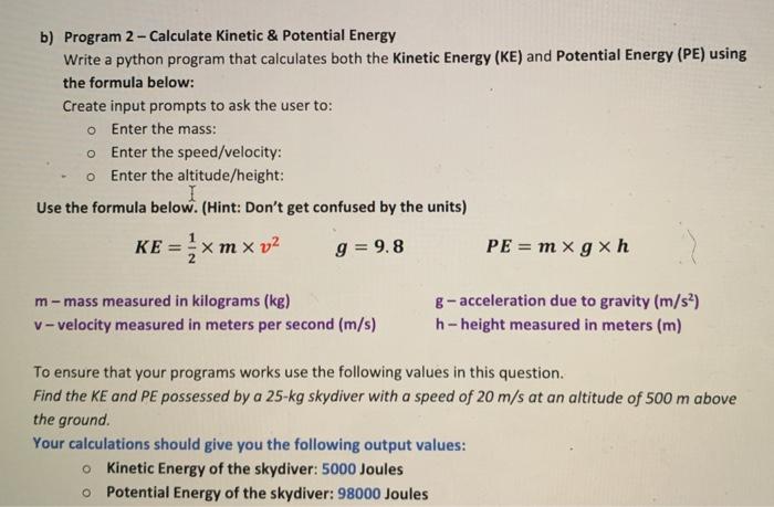 kinetic energy formula units