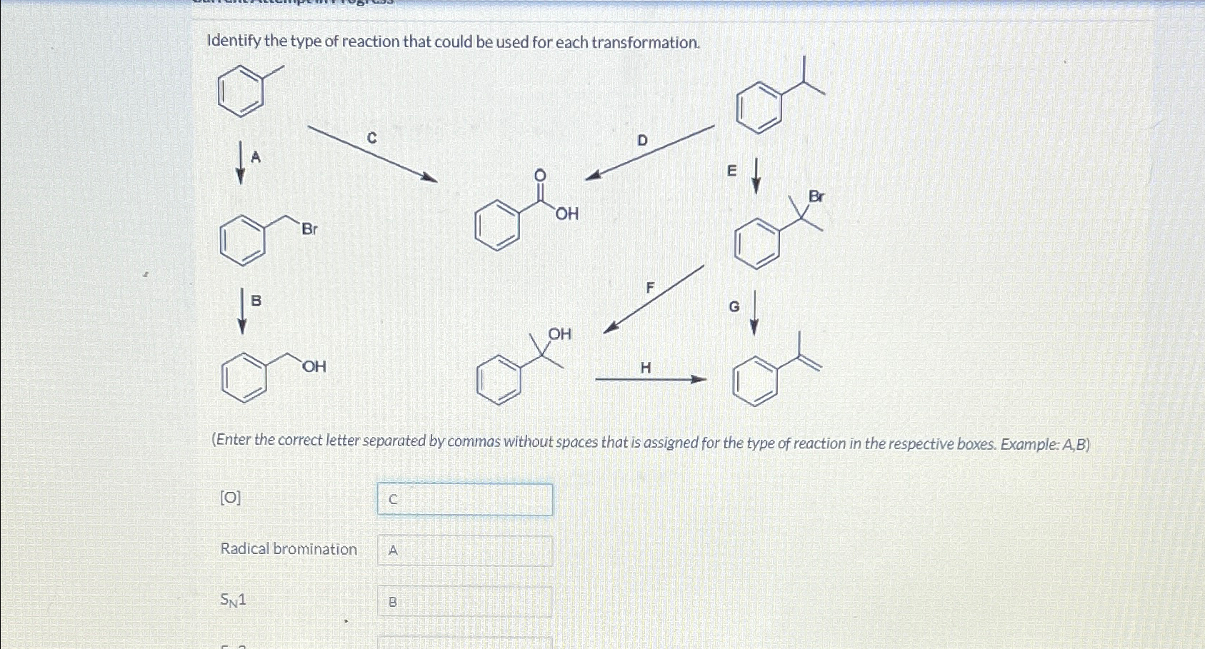 Solved Identify the type of reaction that could be used for | Chegg.com