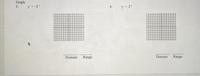 Graph. 5. y = -2* Domain Range 6. y = 2* Domain Range