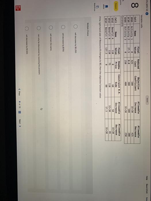 Solved Po M10 12 Se Hele Seve Elt Sube Variable Cells 8 C Chegg Com